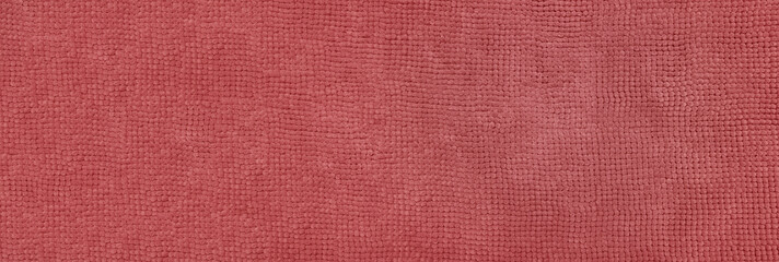 Texture of red carpet as background, closeup. Banner design