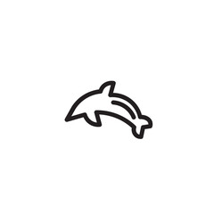 Fototapeta premium Sea Aquatic Dolphin Outline Icon