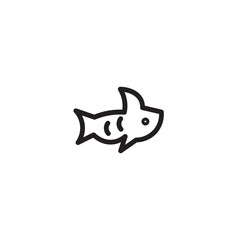 Fototapeta premium Animal Fish Ocean Outline Icon