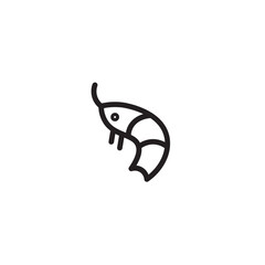 Prawn Sea Shrimp Outline Icon