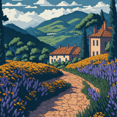 village in the mountains,Generative IA
