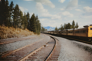 railway in the countryside,Generative IA
