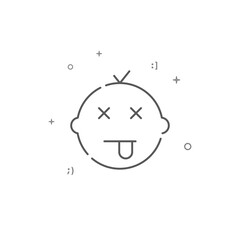 Dead kid simple vector line icon. Symbol, pictogram, sign isolated on white background. Editable stroke