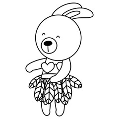 Aloha Hawaii of Rabbit dancer, Animal summer element on beach, Summer illustration