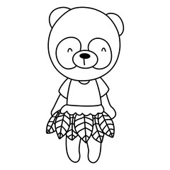 Aloha Hawaii of Panda dancer, Animal summer element on beach, Summer illustration