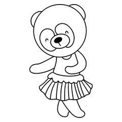 Aloha Hawaii of Panda dancer, Animal summer element on beach, Summer illustration