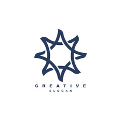 Abstract geometric star shuriken logo design for your brand or business