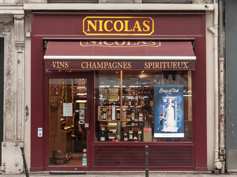PARIS, FRANCE - DECEMBER 20, 2017: Nicolas logo on their shop on Rue de Rivoli avenue. Nicolas is a French wine retailer established worldwide, selling a wide variety of French wines and spirits

Logo