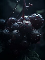 Fototapeta na wymiar Grapes photo close up with some water droplet. Generative ai