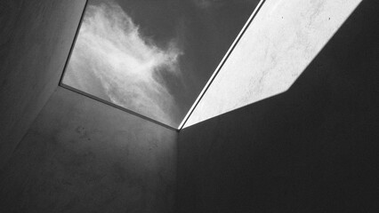 Black and White, Architecture, Sky, Suttle, Grain Texture
