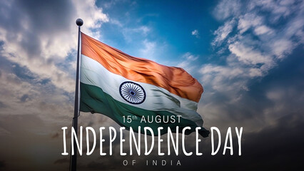 Happy Independence Day of India. Happy Republic Day 15th August. AI Generative Image
