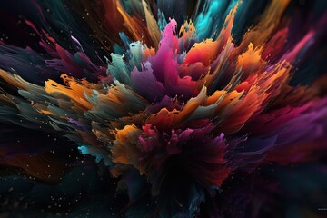Vibrant colorful background, multi coloured, motion paint concept, background with copy space
