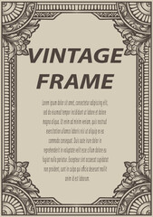 Isolated frames in baroque antique style. engraving ornament frames.