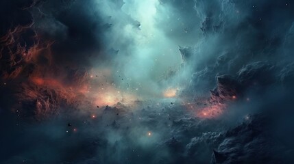 Space scene with multiple planets and stars, movie like frame, cinematic ambient and colors