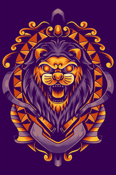 Vector image of Singo Ulung Kesenian from Bondowoso city for t-shirt screen printing