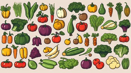Colorful and vibrant fruit pattern background, kitchen and cooking concept, healthy vegetables
