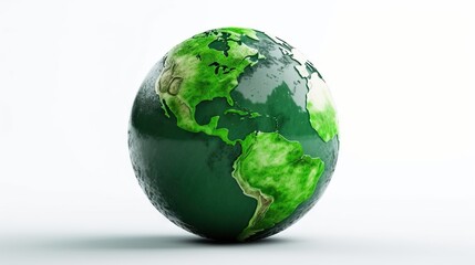 Fototapeta premium World environment and Earth day concept with green globe on white background