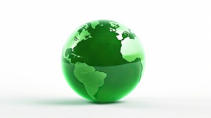 Obraz premium World environment and Earth day concept with green globe on white background
