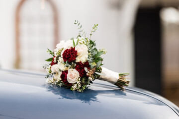wedding bouquet on the table
