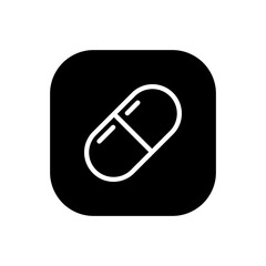 Medicine pill, capsule icon vector isolated on square background