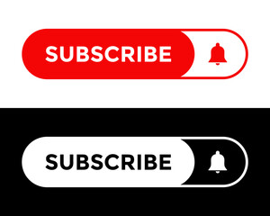 Subscribe button icon vector. Channel subscription element
