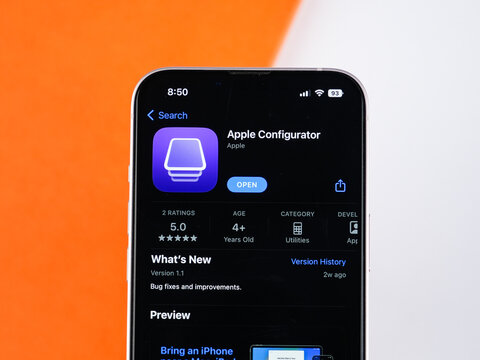 West Bangal, India - February 20, 2023 : Apple Configurator logo on phone screen stock image.