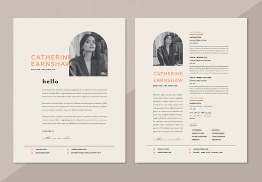 Minimalist Resume and Cover Letter Layout