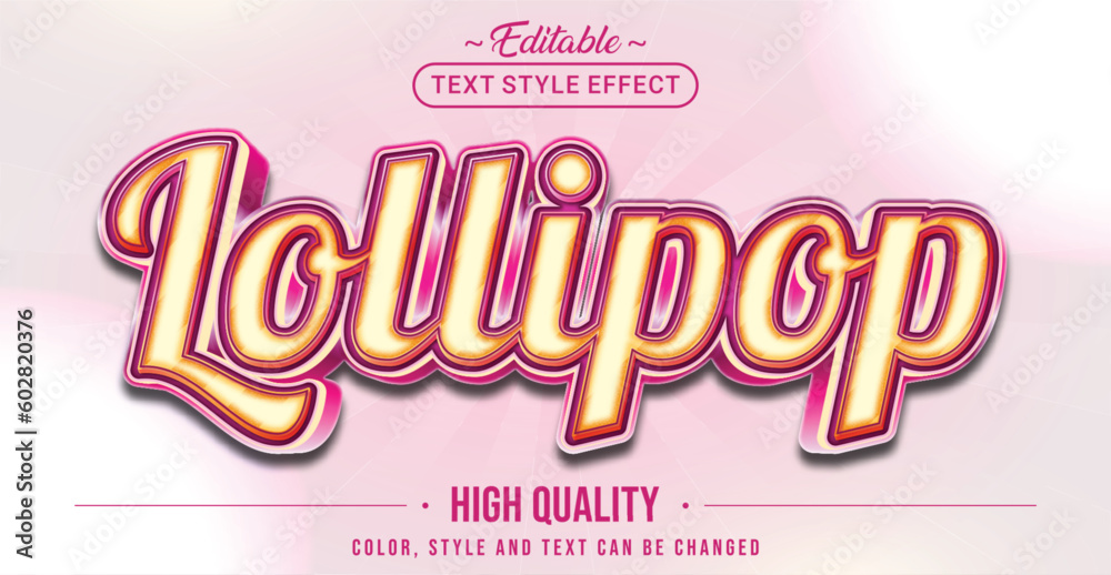 Poster Editable text style effect - Lollipop text style theme.