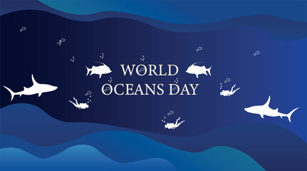 World Ocean Day, Protecting marine ecosystems in blue color