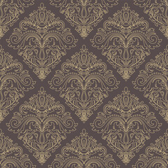 Orient vector classic brown and golden pattern. Seamless abstract background with vintage elements. Orient pattern. Ornament for wallpapers and packaging