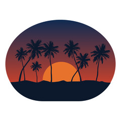 Fototapeta na wymiar surfboard and palm tree icon illustration