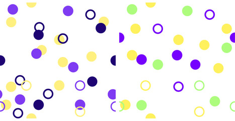 Two seamless patterns with colorful polka dots.