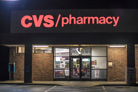 CVS Pharmacy Retail Store At Night