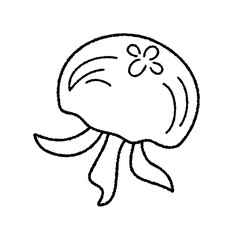 クラゲのベクター線画イラスト