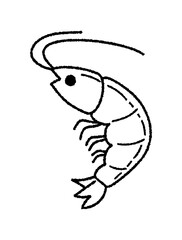 エビのベクター線画イラスト