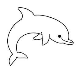 イルカのベクター線画イラスト
