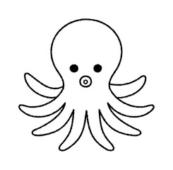 タコのベクター線画イラスト