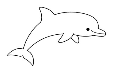 イルカのベクター線画イラスト