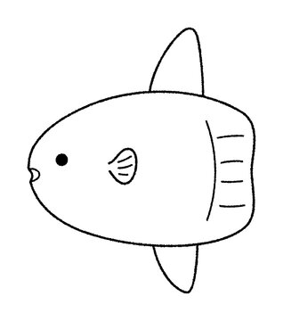 recommend clip art: マンボウのベクター線画イラスト