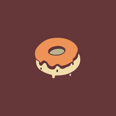 simple donut in isolated background