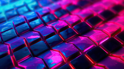 Obraz premium abstract background with glowing geometric shapes