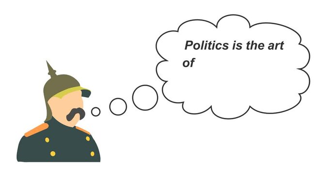 German infantryman during the first world war. Abstract simplicity portrait. Otto von Bismarck quote. Politic concept