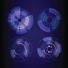 vector illustration of technology circle abstract background