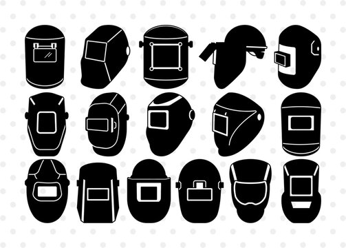 Welding Helmet Silhouette, Welding Hood SVG, Welding Mask Svg, Welding Equipment Svg, Welding Helmet Bundle, SB00975