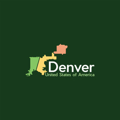 Denver City American Map Modern Creative Logo