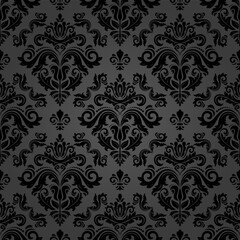 Classic seamless vector dark pattern. Damask orient ornament. Classic vintage background. Orient pattern for fabric, wallpapers and packaging