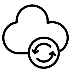 cloud sync black outline icon