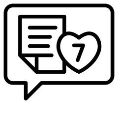 social media message black outline icon