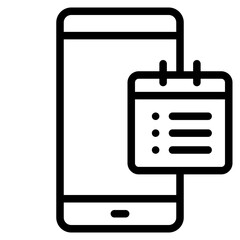 calendar reminder black outline icon