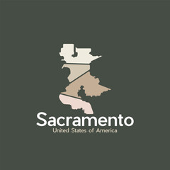 Sacramento City Map Geometric Simple Logo